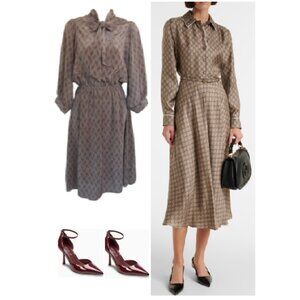 Vintage Gucci Style Pellini Petites by Von Bramlette Chevron Print Dress